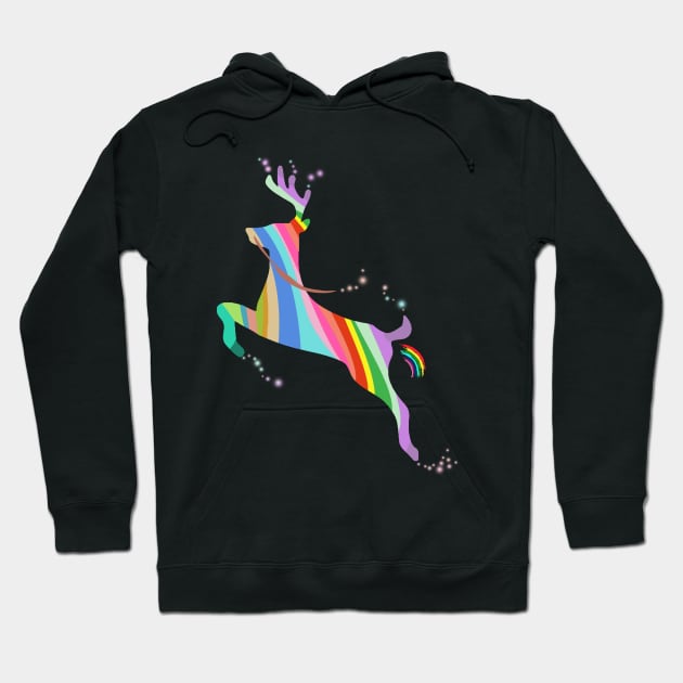 Deer Rainbow Animal Hoodie by malaqueen